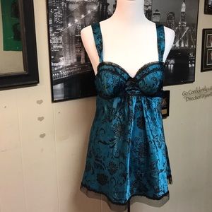 Blue and black chemise